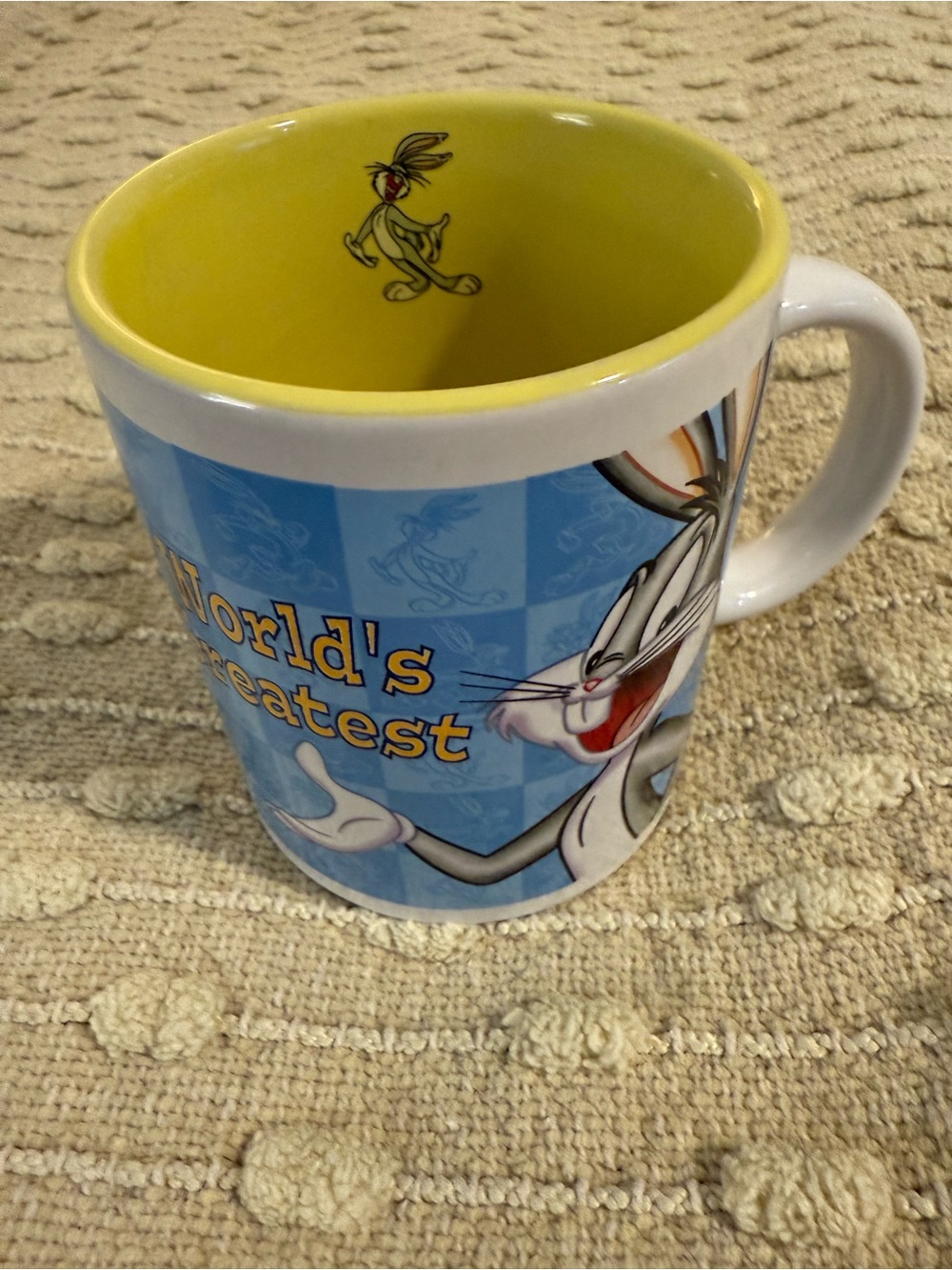Warner Bros. Bugs Bunny Blue Exterior Yellow Interior Ceramic Mug